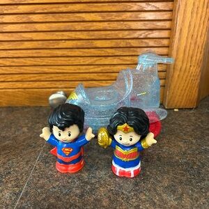 Superhero Action Figure Set with Blue and Red Colors